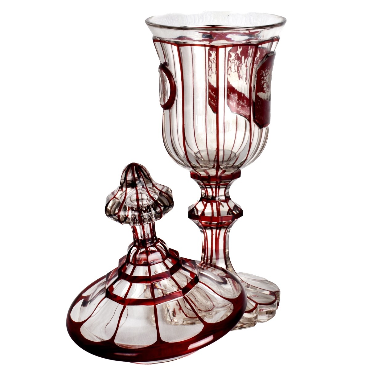 Bohemian Ruby Red Footed Glass Chalice