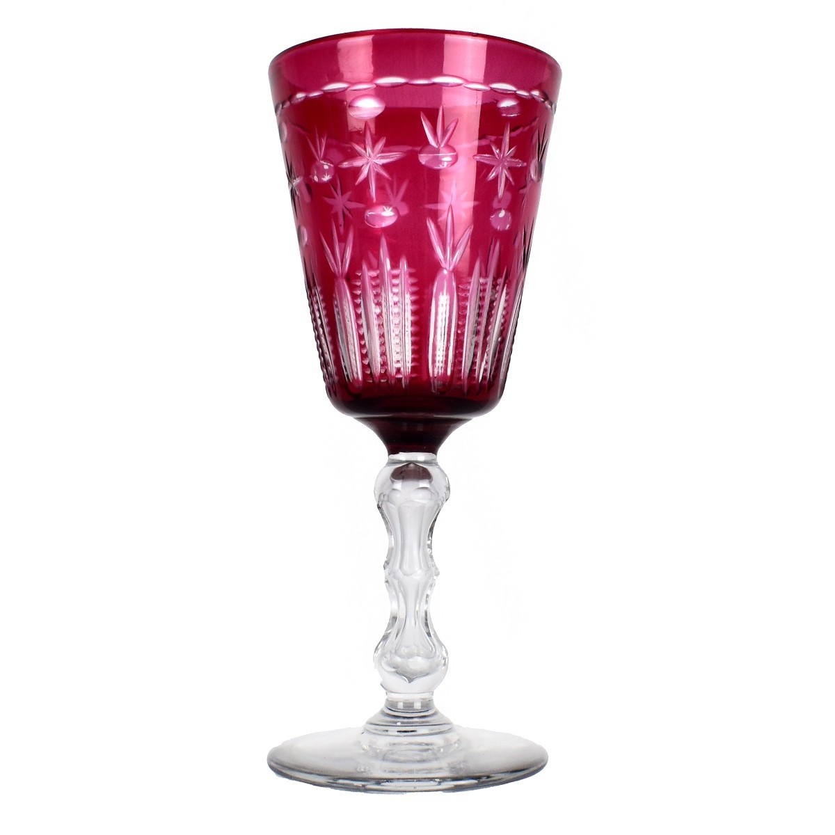 Bohemian Ruby Red Footed Glass Chalice