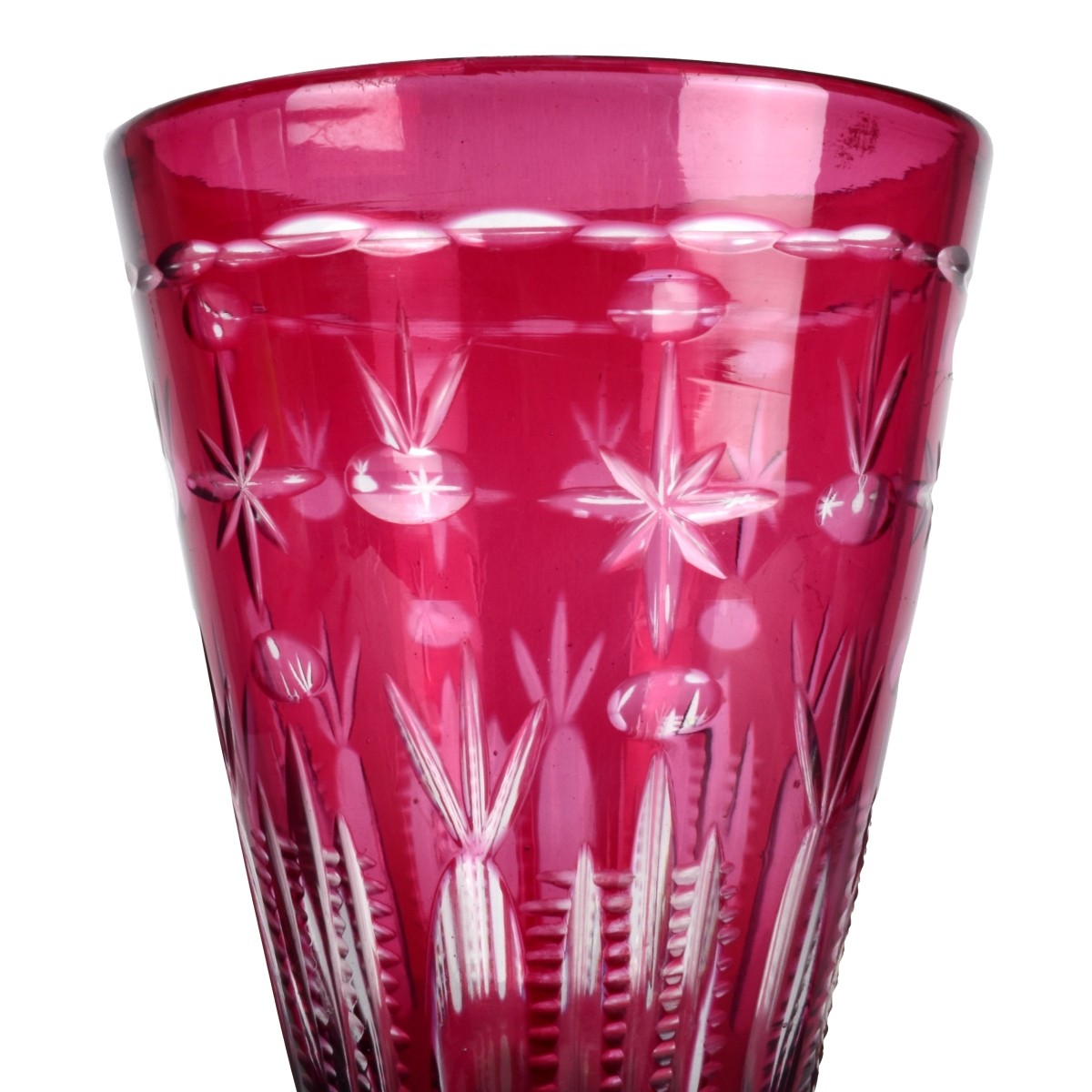 Bohemian Ruby Red Footed Glass Chalice