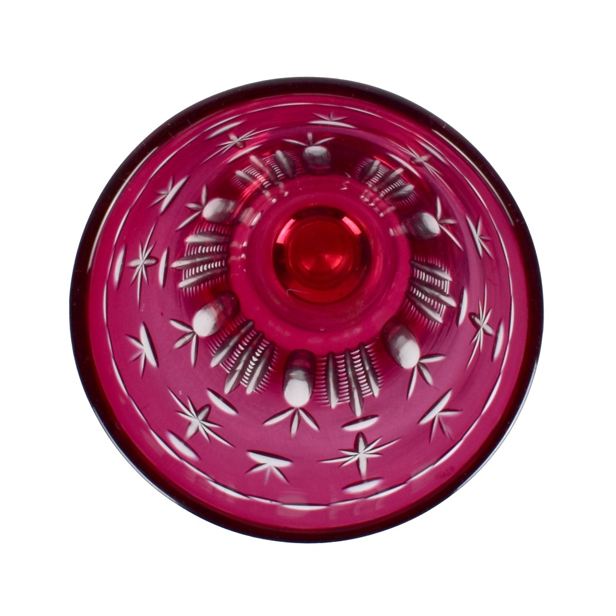 Bohemian Ruby Red Footed Glass Chalice