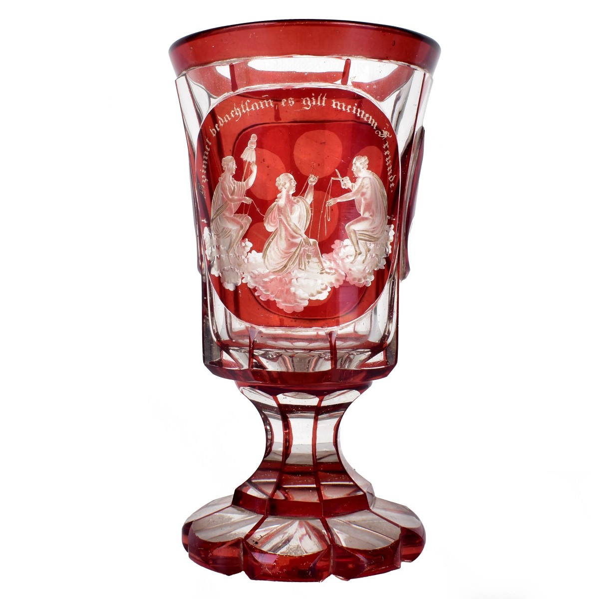 Bohemian Ruby Red Footed Goblet