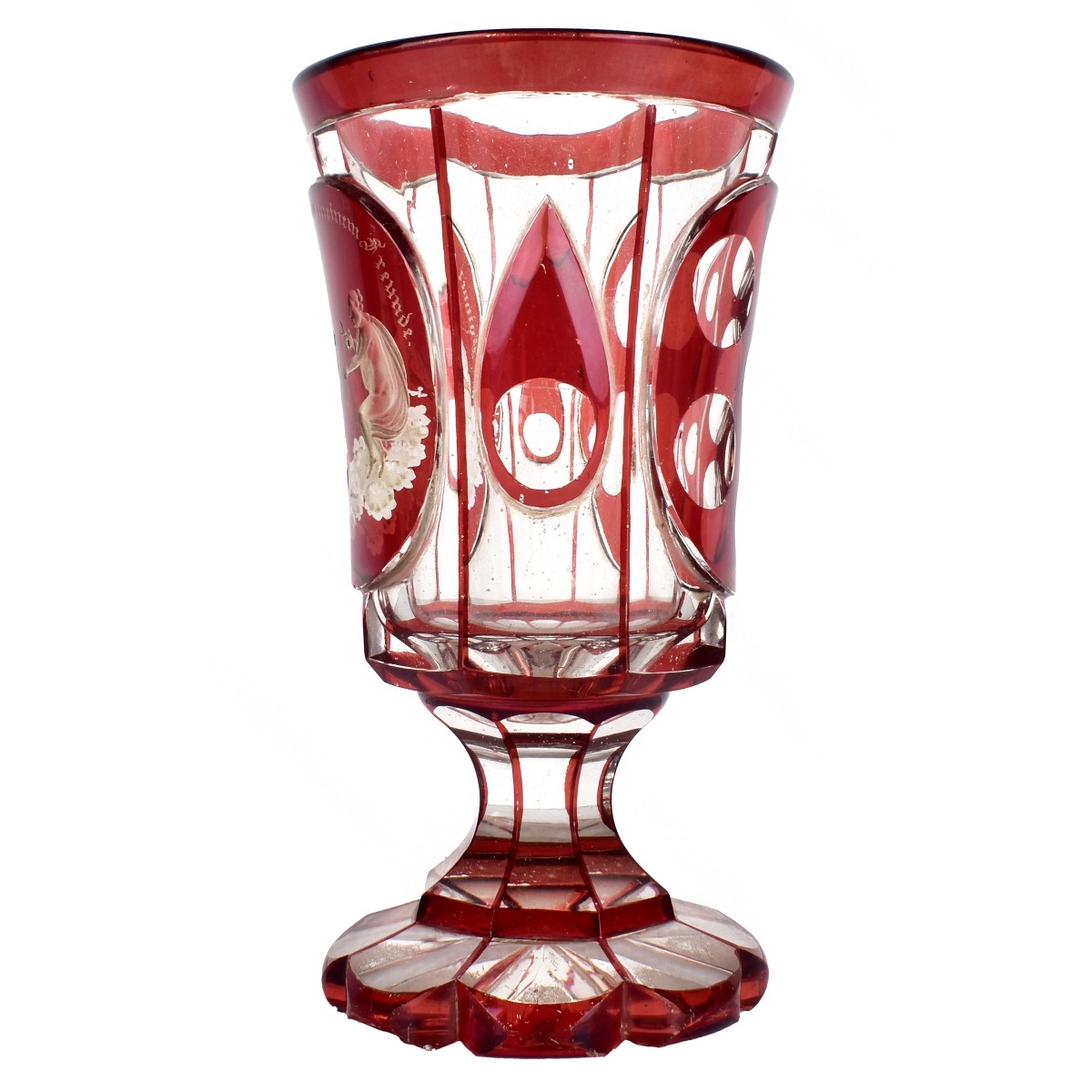 Bohemian Ruby Red Footed Goblet