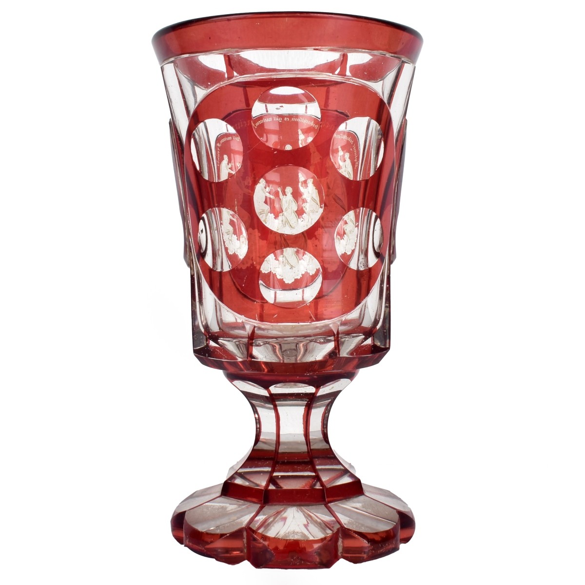 Bohemian Ruby Red Footed Goblet