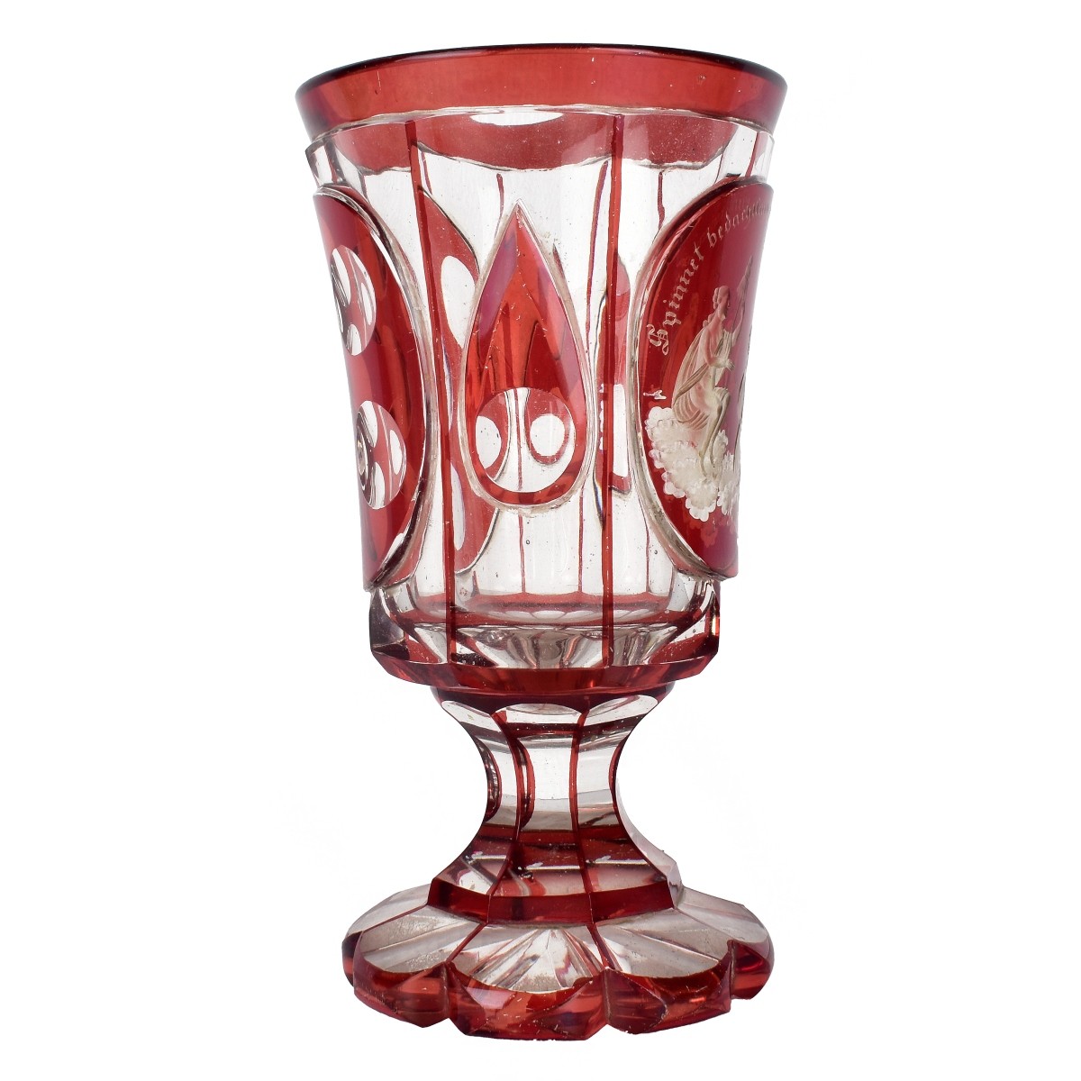 Bohemian Ruby Red Footed Goblet