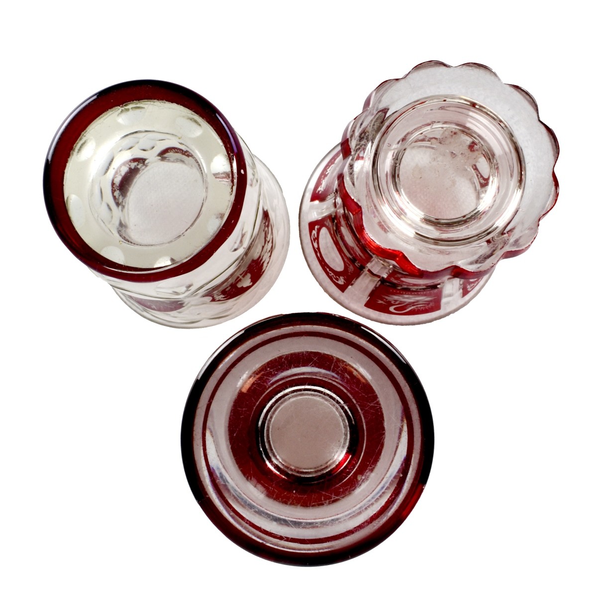 Bohemian Ruby Red Footed Glasses