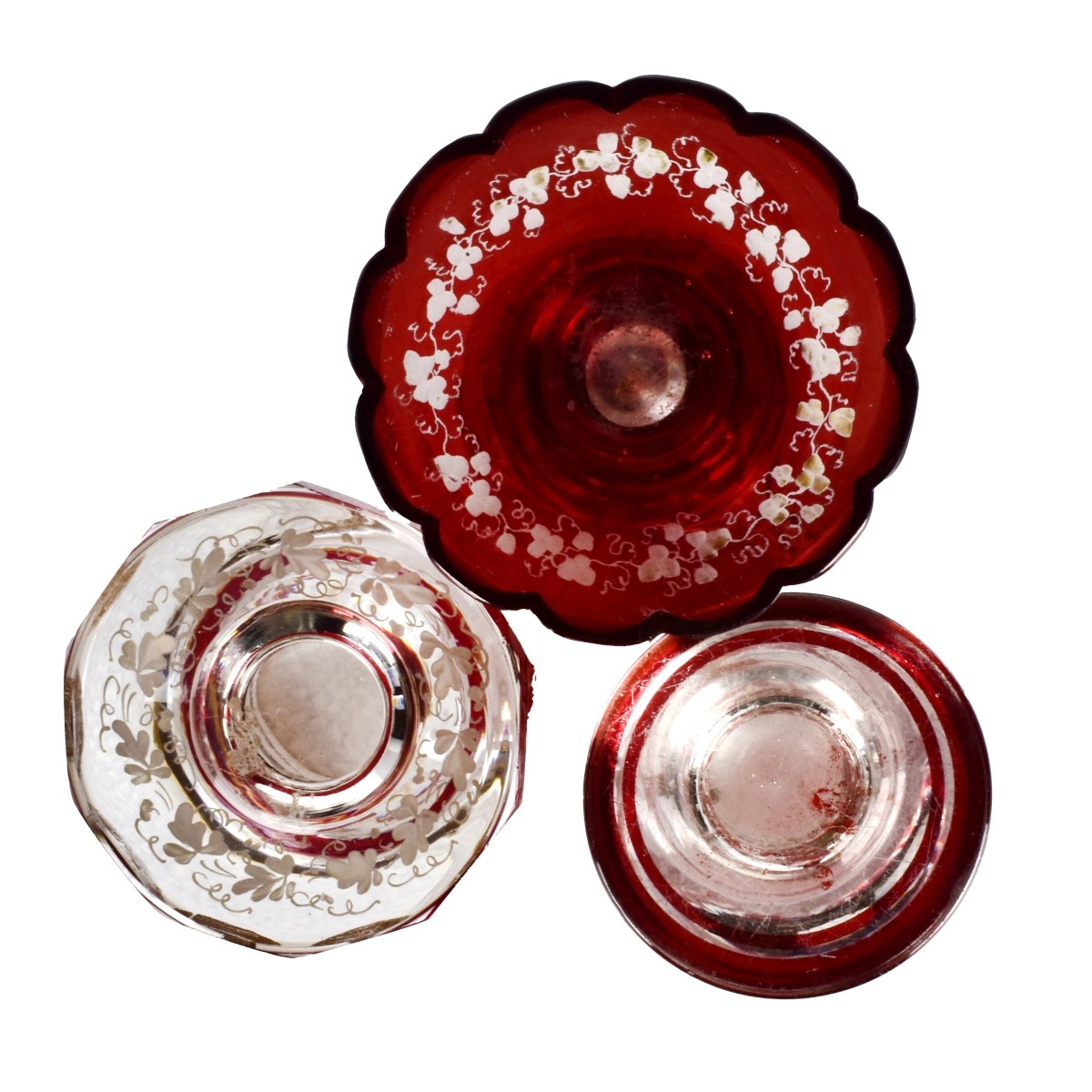 Bohemian Ruby Red Footed Glasses