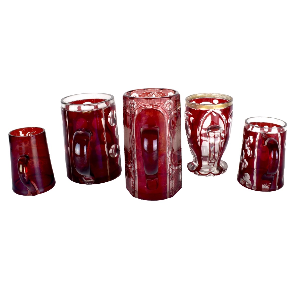 Ruby Glass Bohemian Mugs