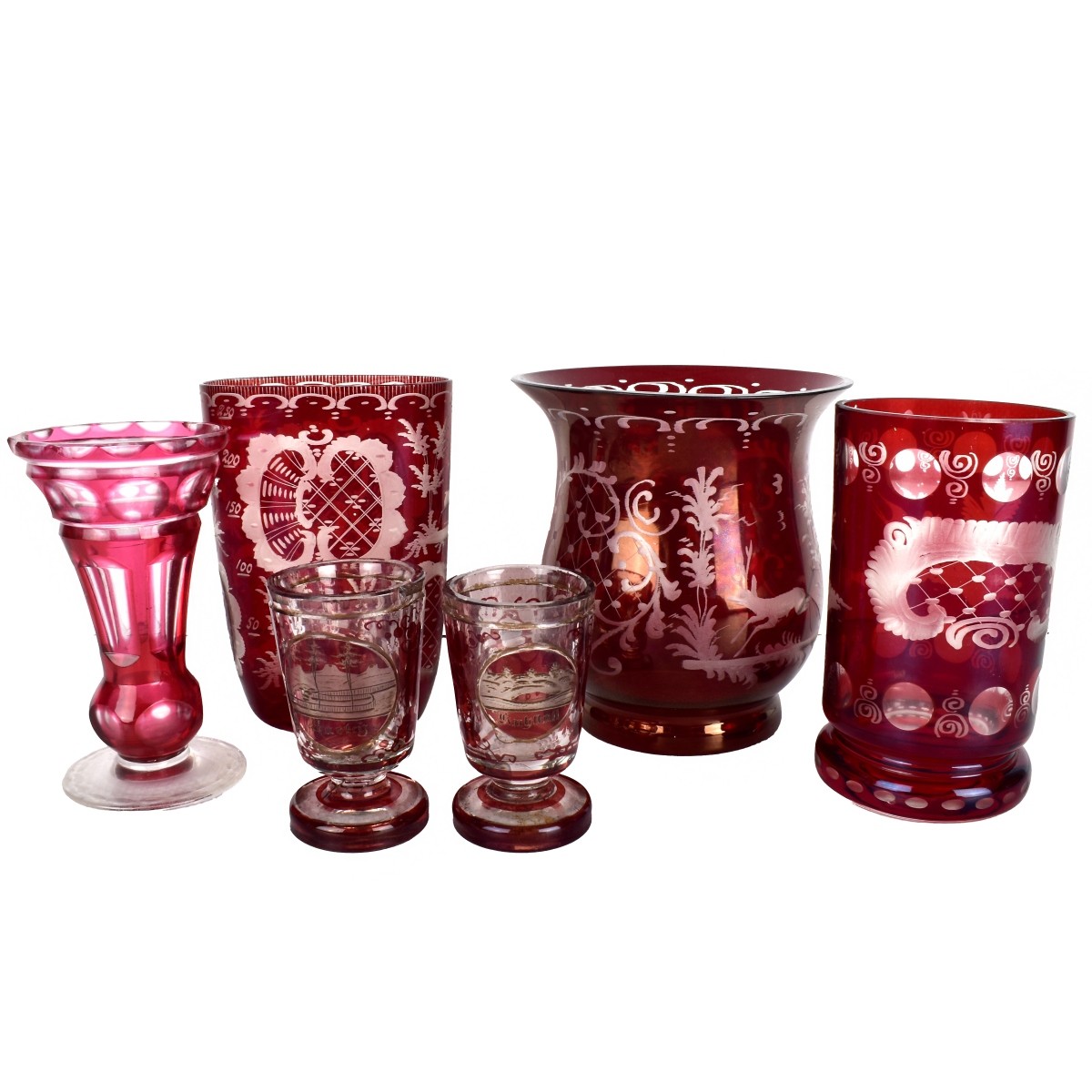 Ruby Glass Bohemian Items