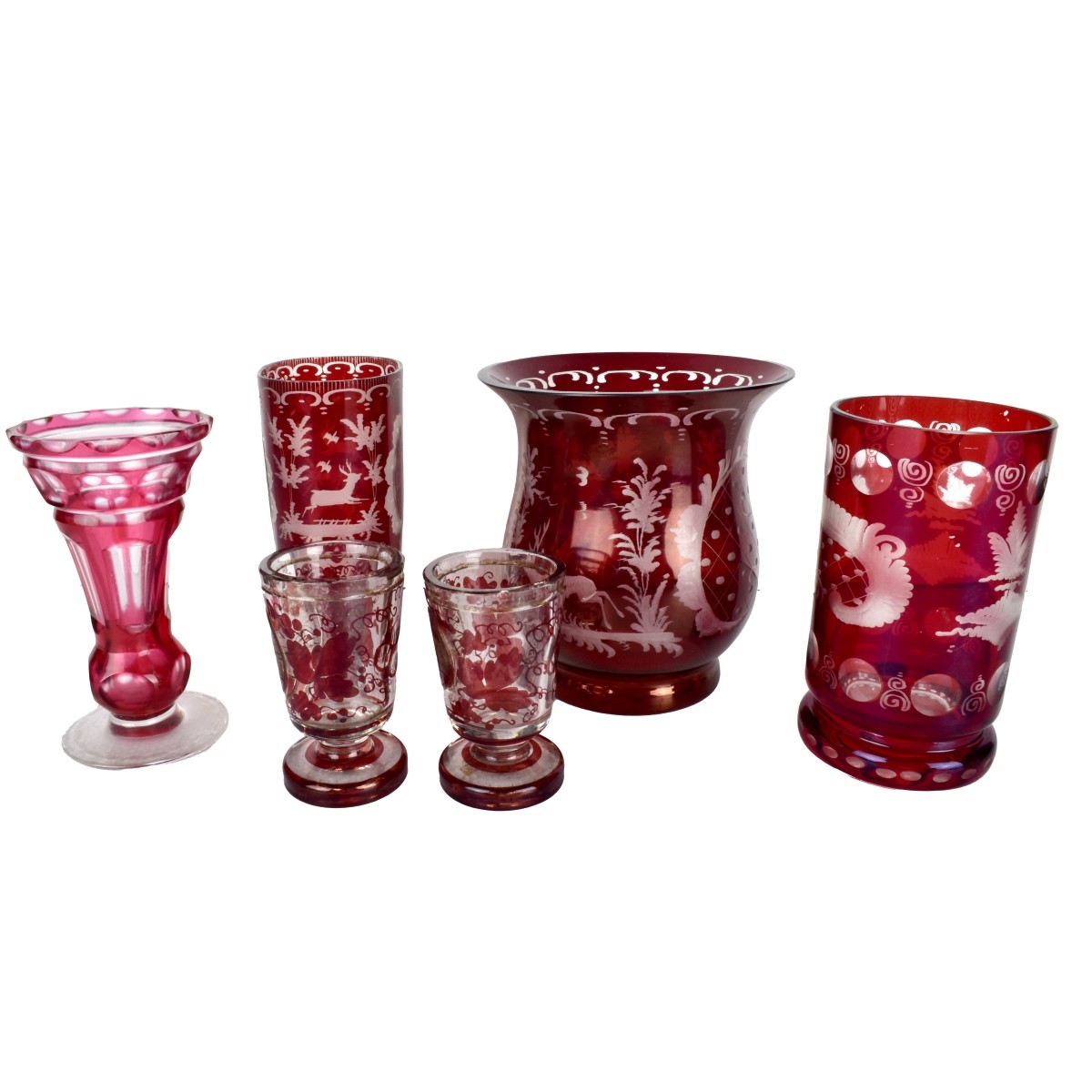 Ruby Glass Bohemian Items