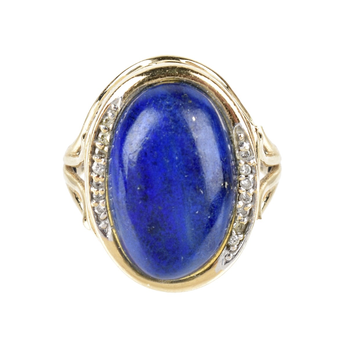 Lapis Lazuli, Diamond and 14K Ring