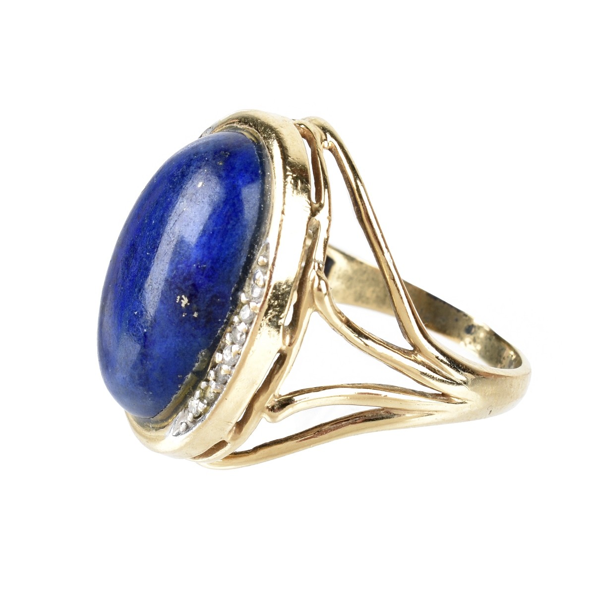 Lapis Lazuli, Diamond and 14K Ring