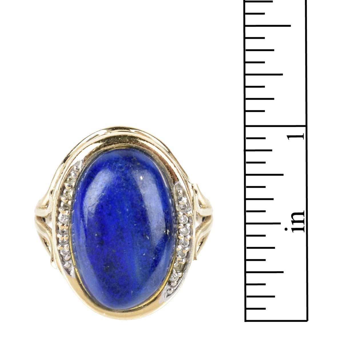 Lapis Lazuli, Diamond and 14K Ring