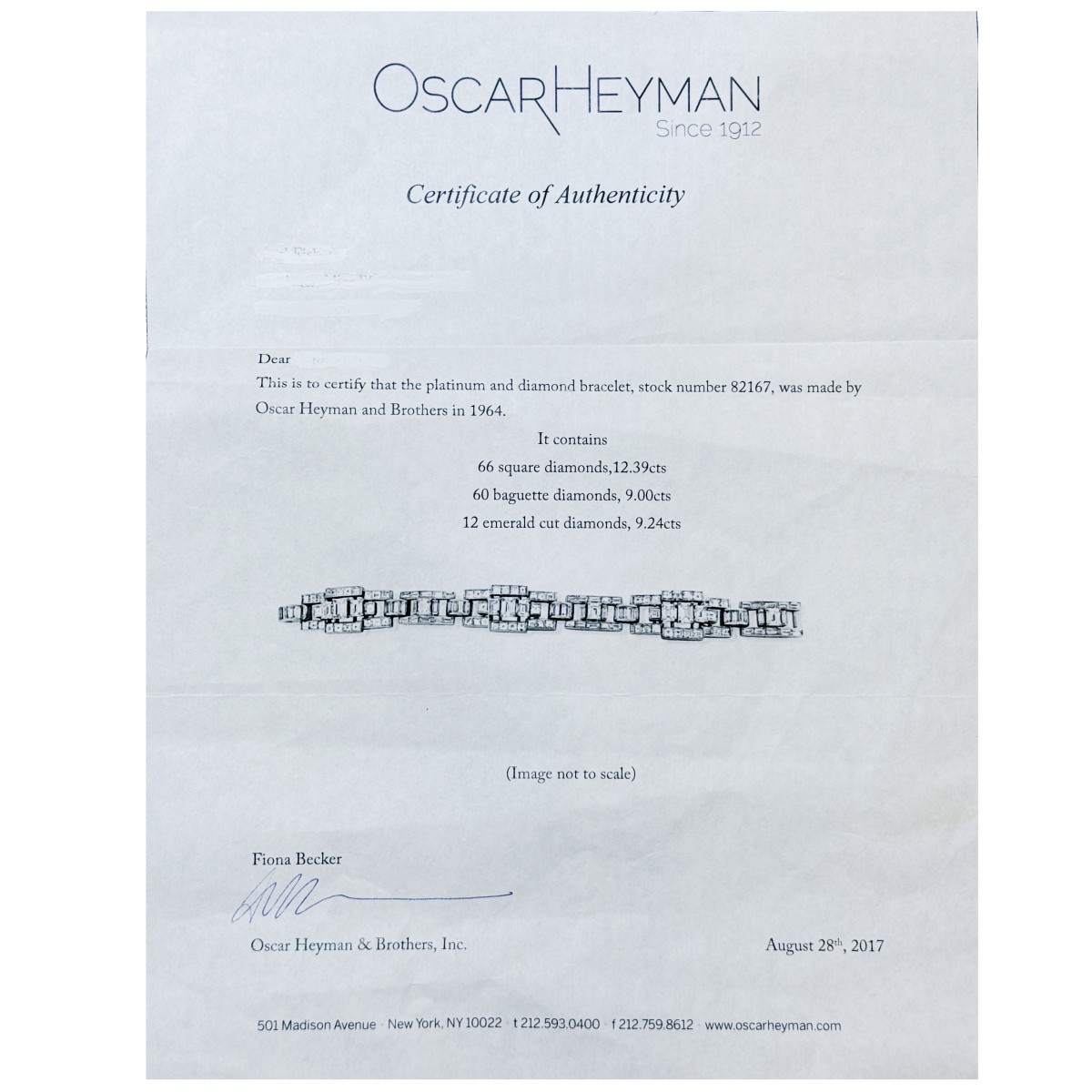 Oscar Heyman Diamond and Platinum Bracelet