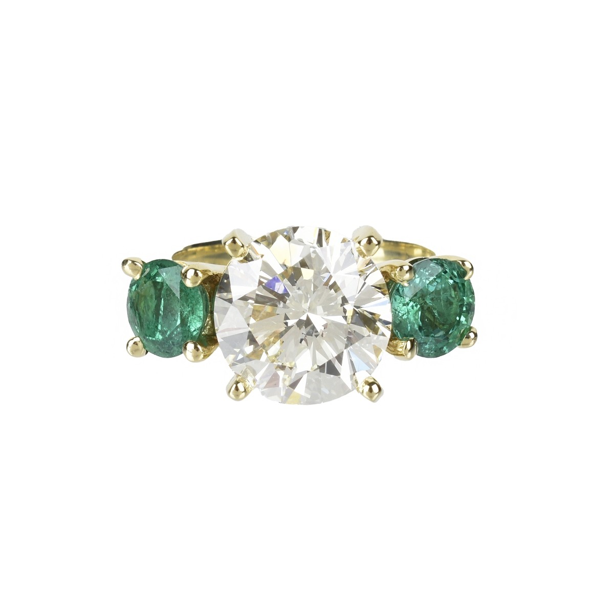 Diamond, Emerald and 18K Ring