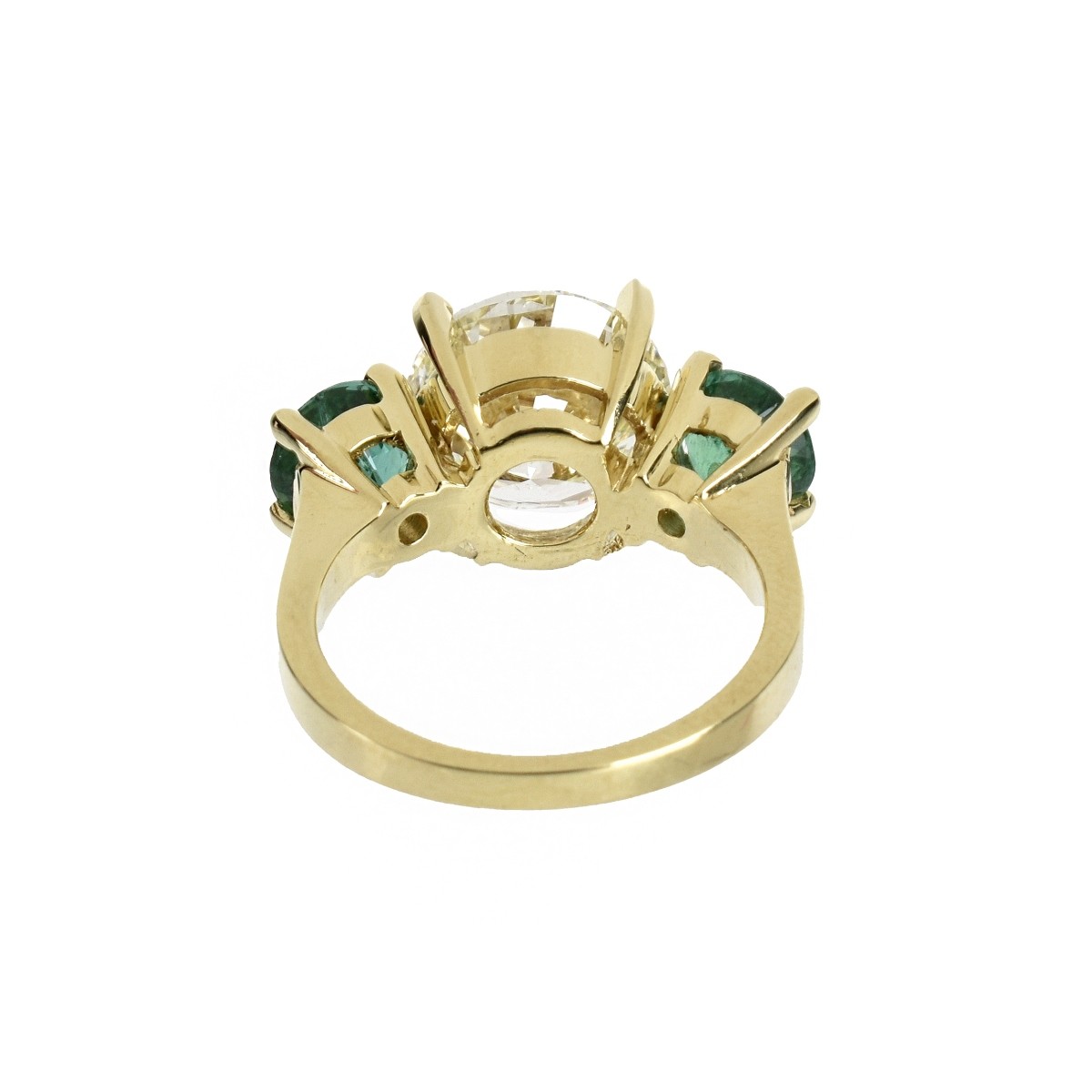 Diamond, Emerald and 18K Ring