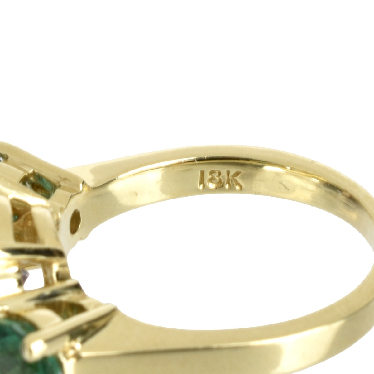 Diamond, Emerald and 18K Ring