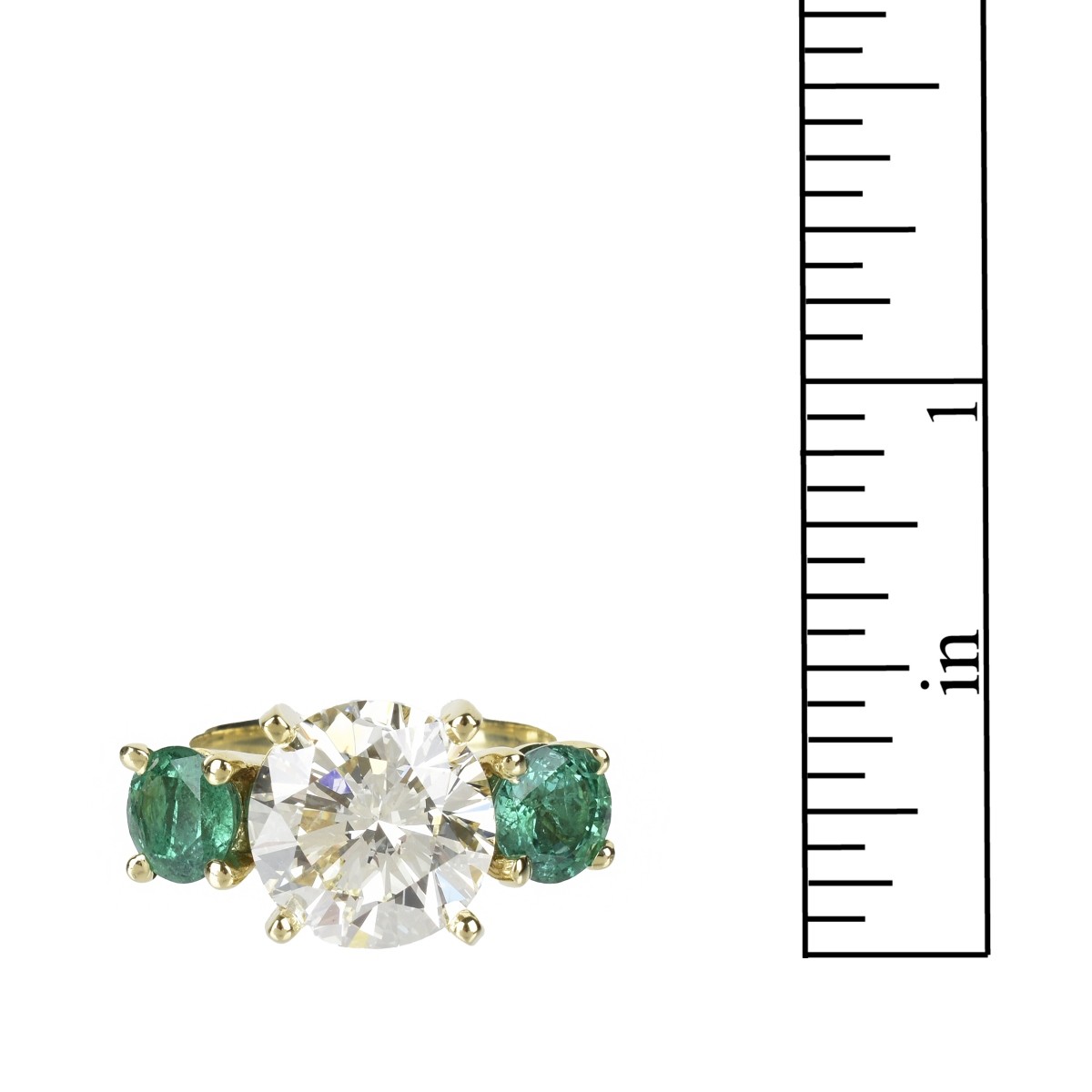 Diamond, Emerald and 18K Ring