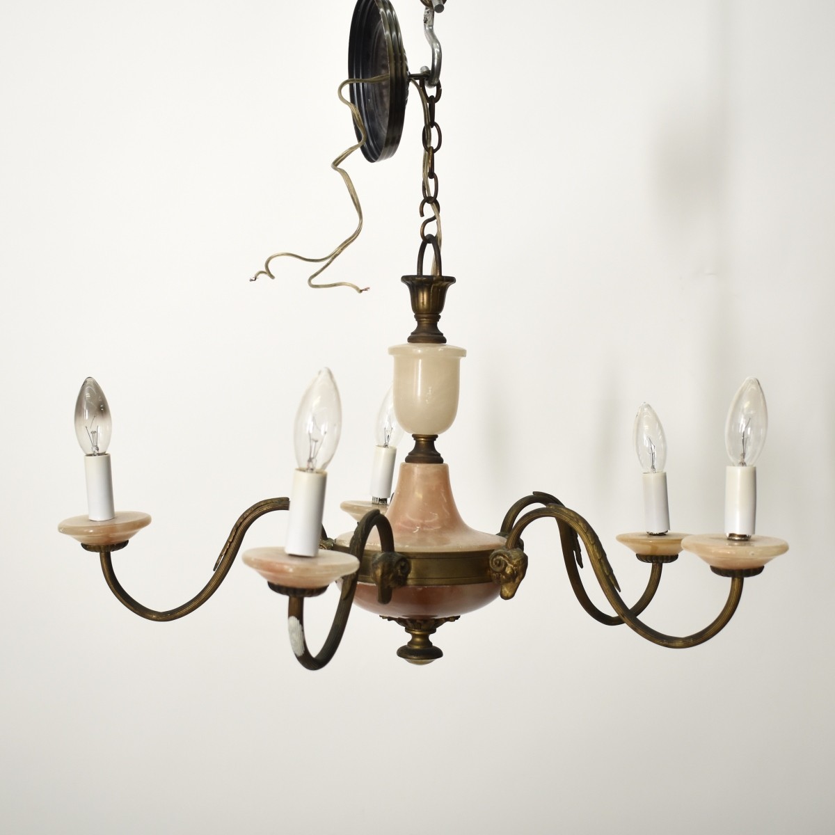 Bronze and Onyx Chandelier