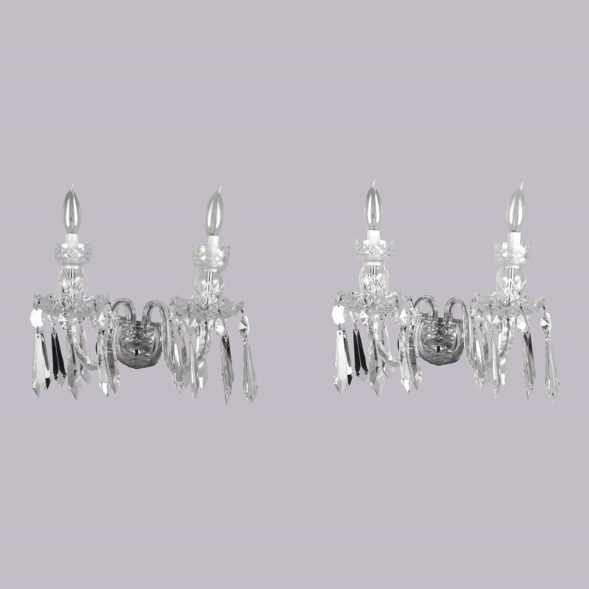 Pr Waterford "Lismore" Crystal Sconces