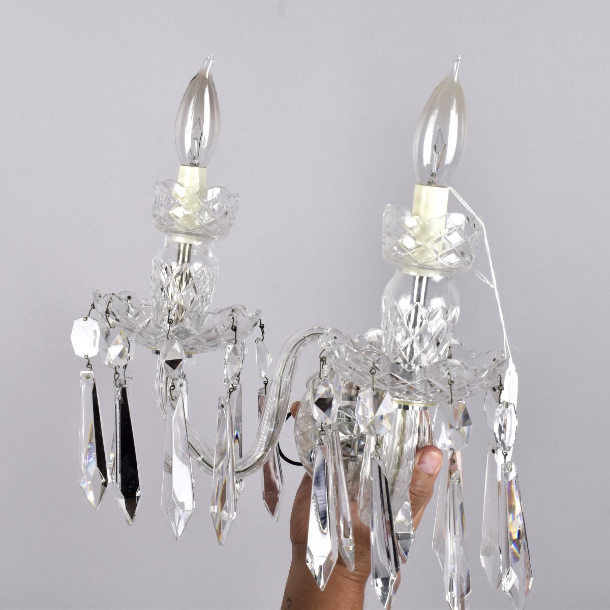 Pr Waterford "Lismore" Crystal Sconces