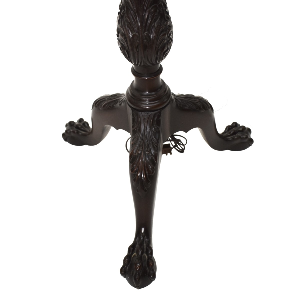 Mahogany Carved Long Stick Lamp