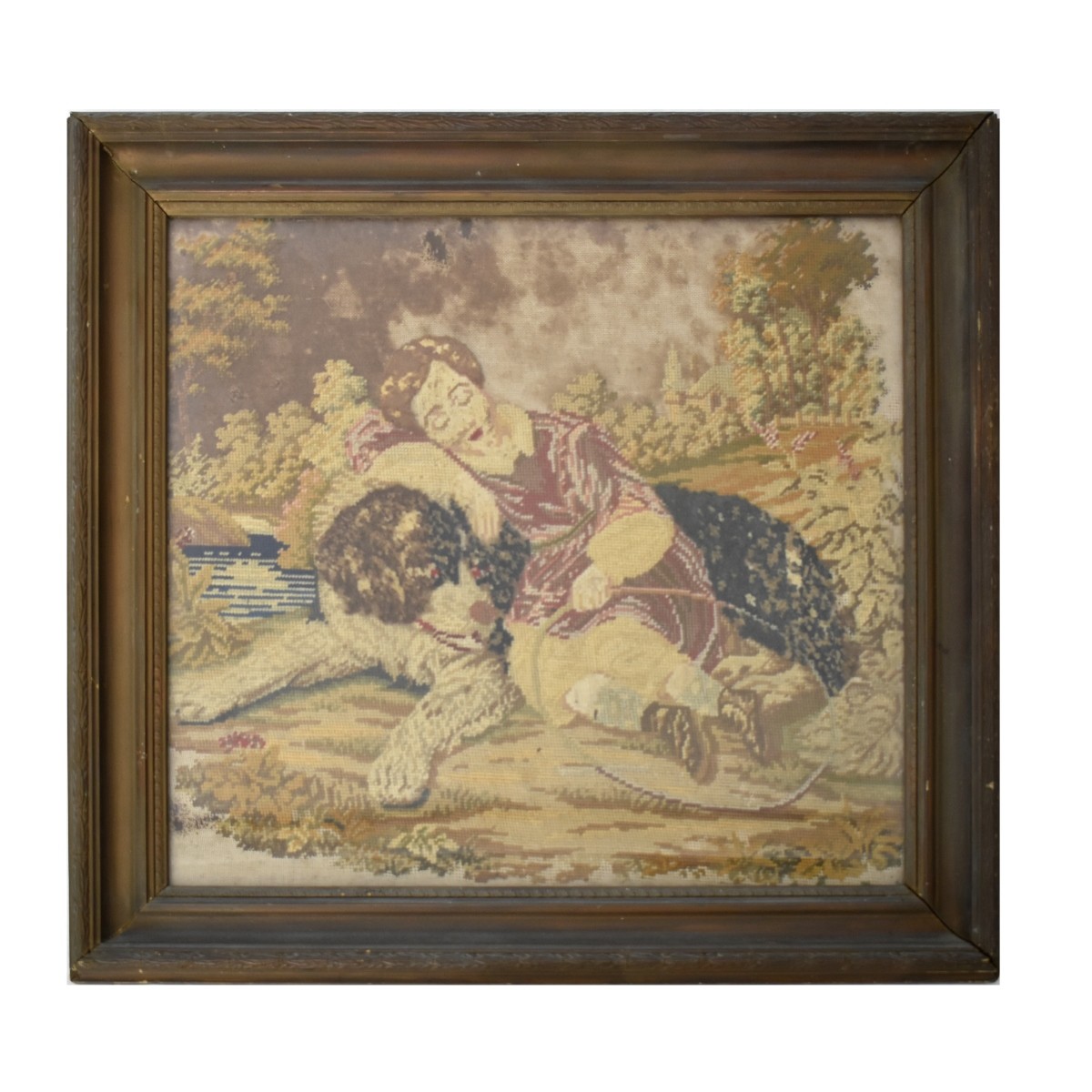 Antique Framed Needlepoint