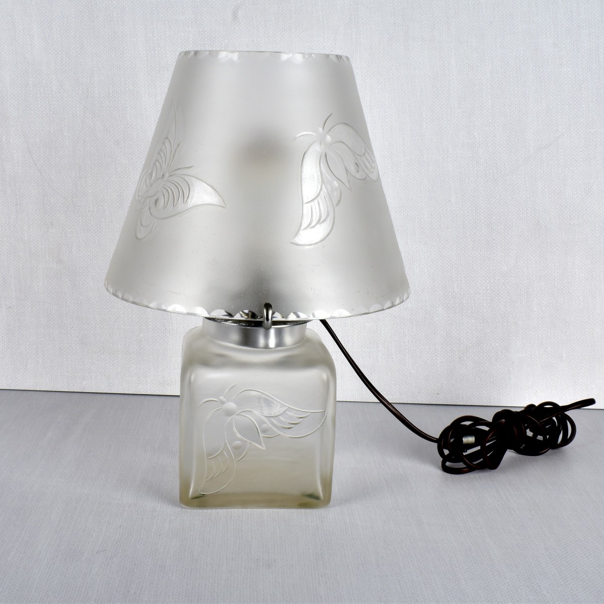 Clear and Frosty Glass Boudoir Lamp