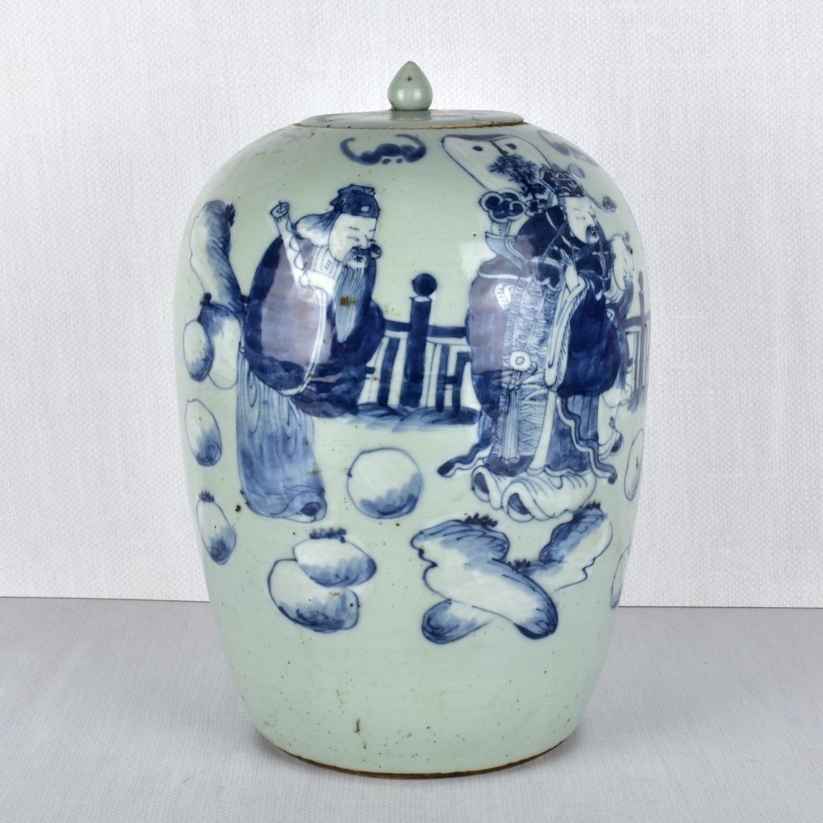 Chinese Celadon Figural Ginger Jar