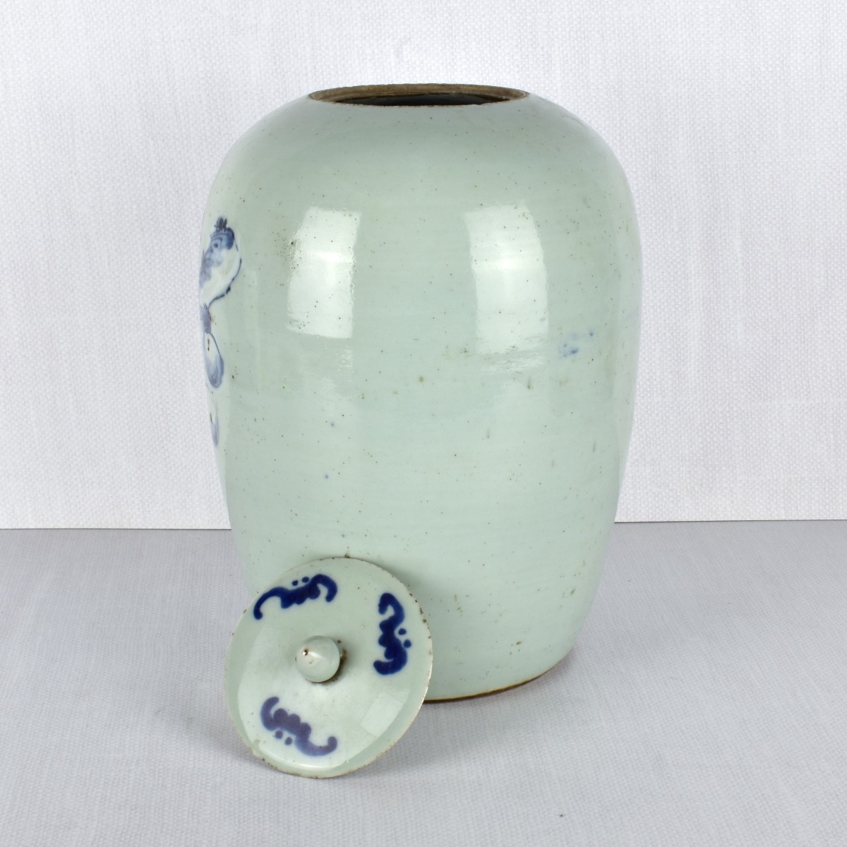 Chinese Celadon Figural Ginger Jar