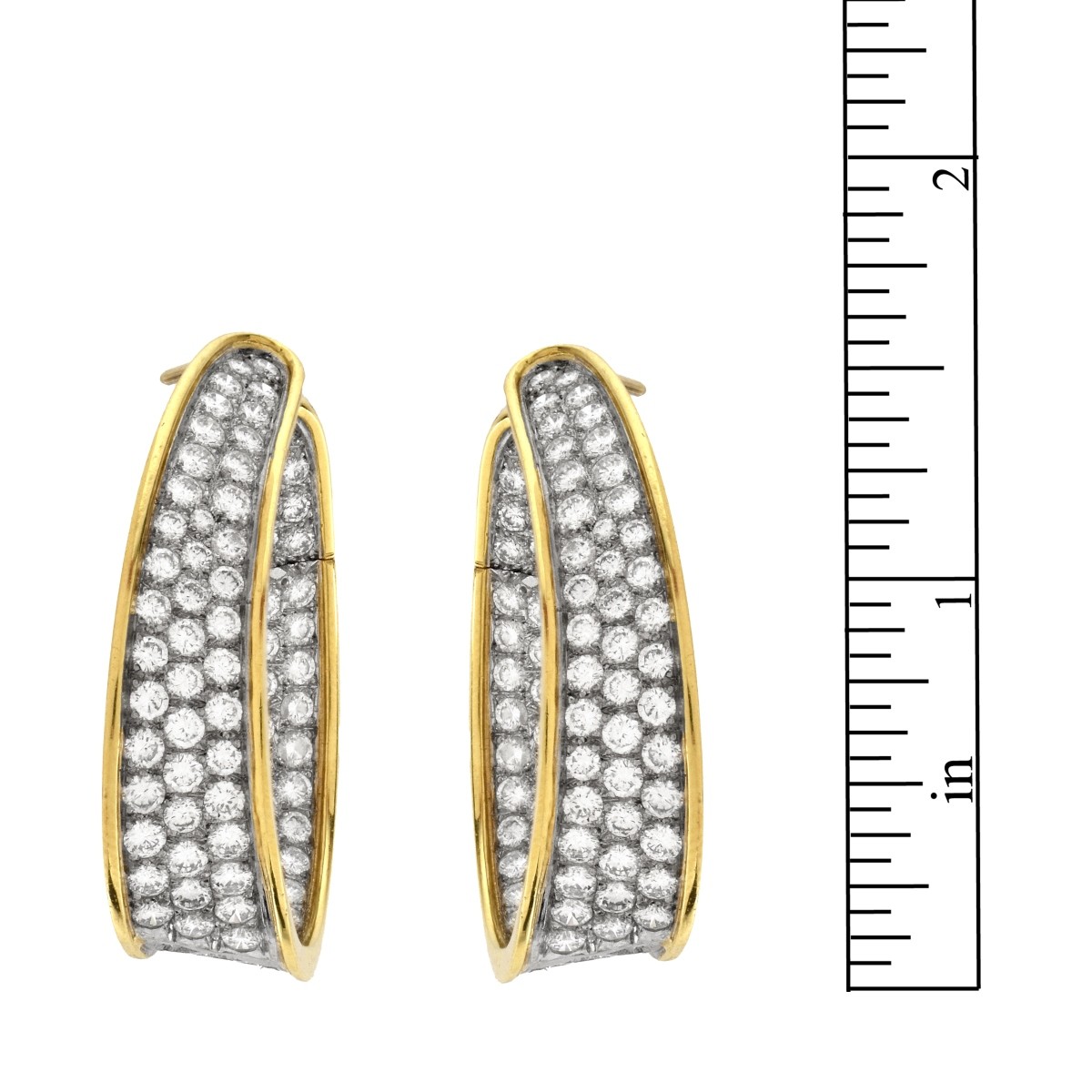 Diamond, Platinum and 18K Earrings