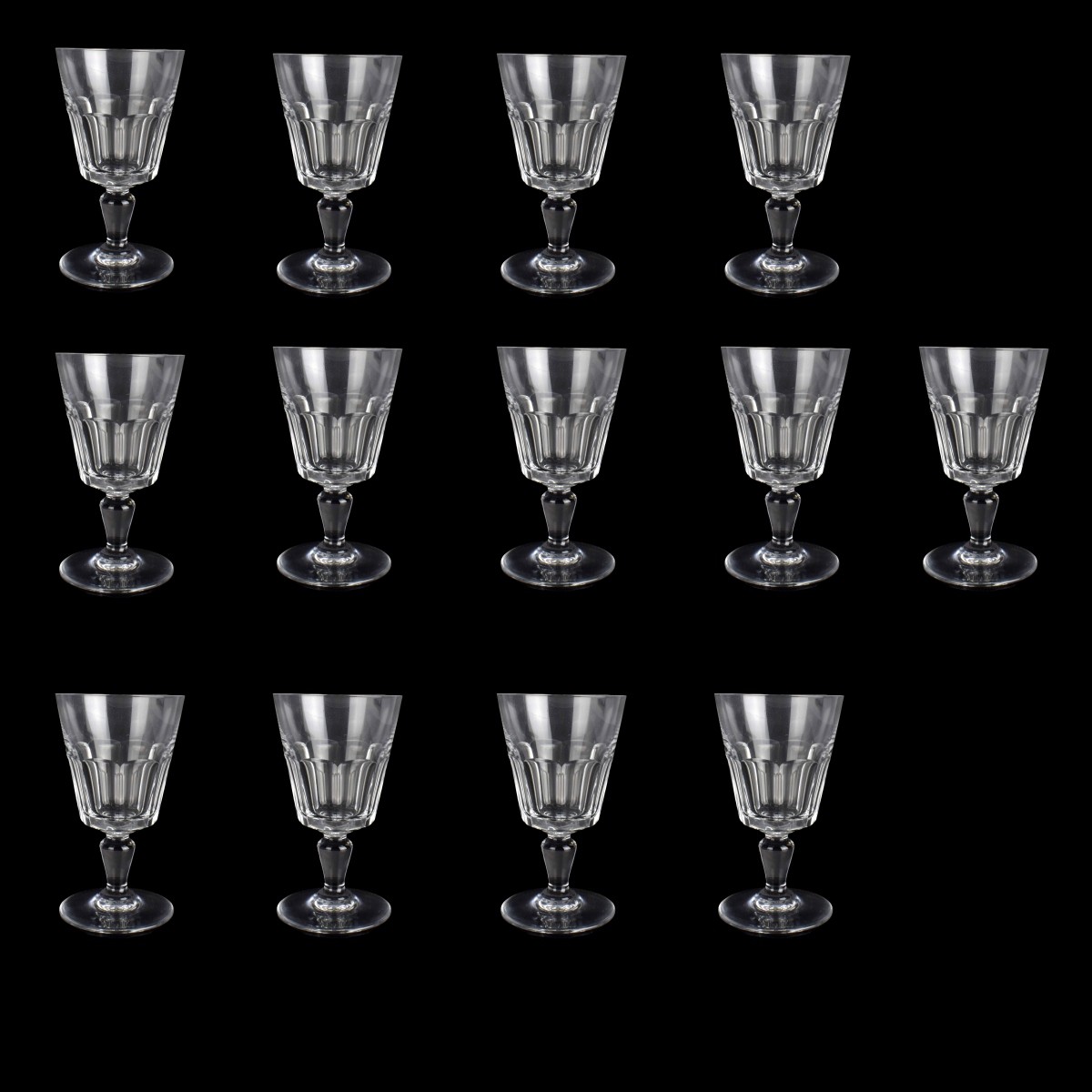 Vintage Baccarat "Bretagne" Crystal Glasses