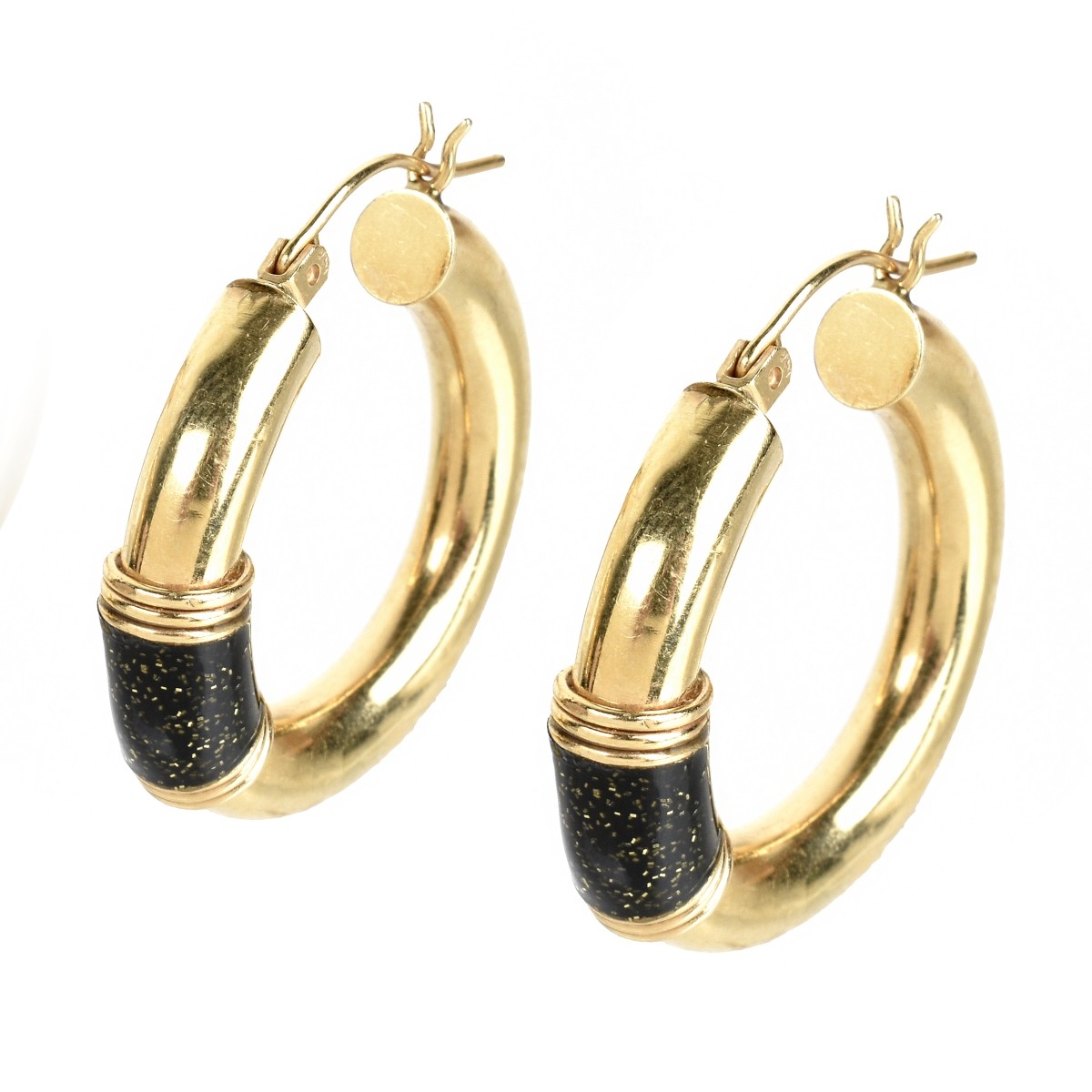 14K and Enamel Earrings