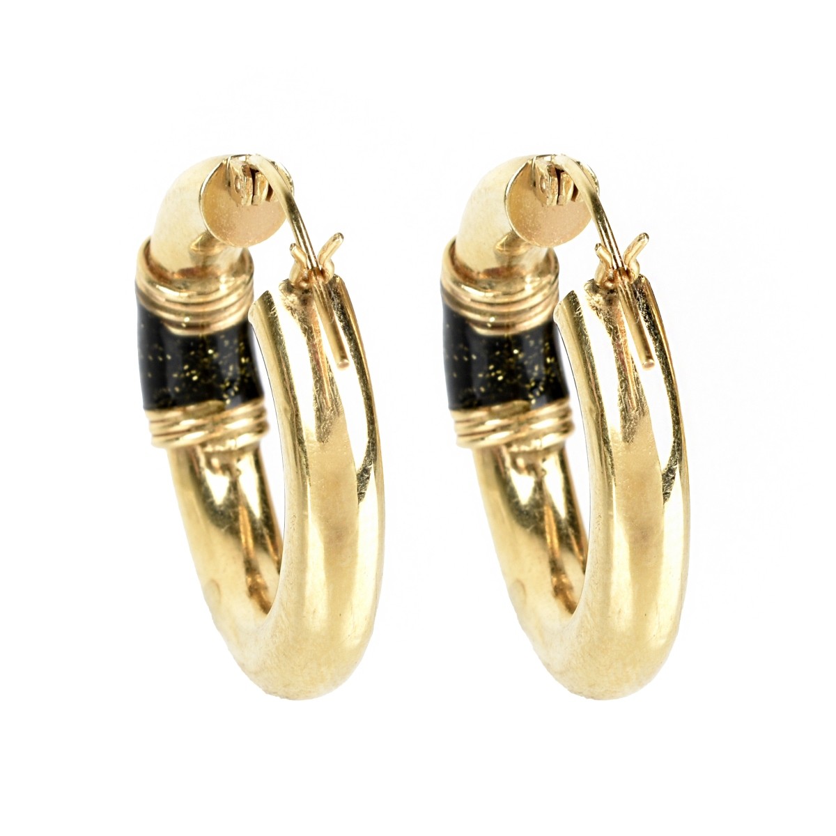 14K and Enamel Earrings