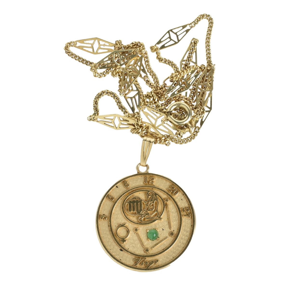 14K Virgo Pendant Necklace