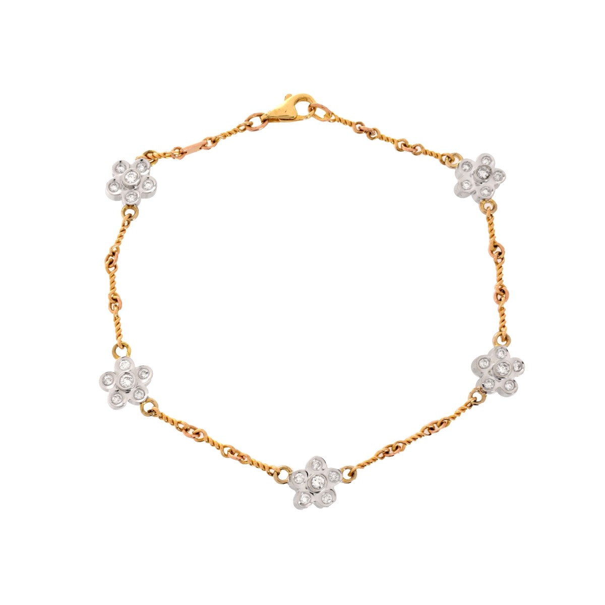 Diamond and 14K Anklet Bracelet