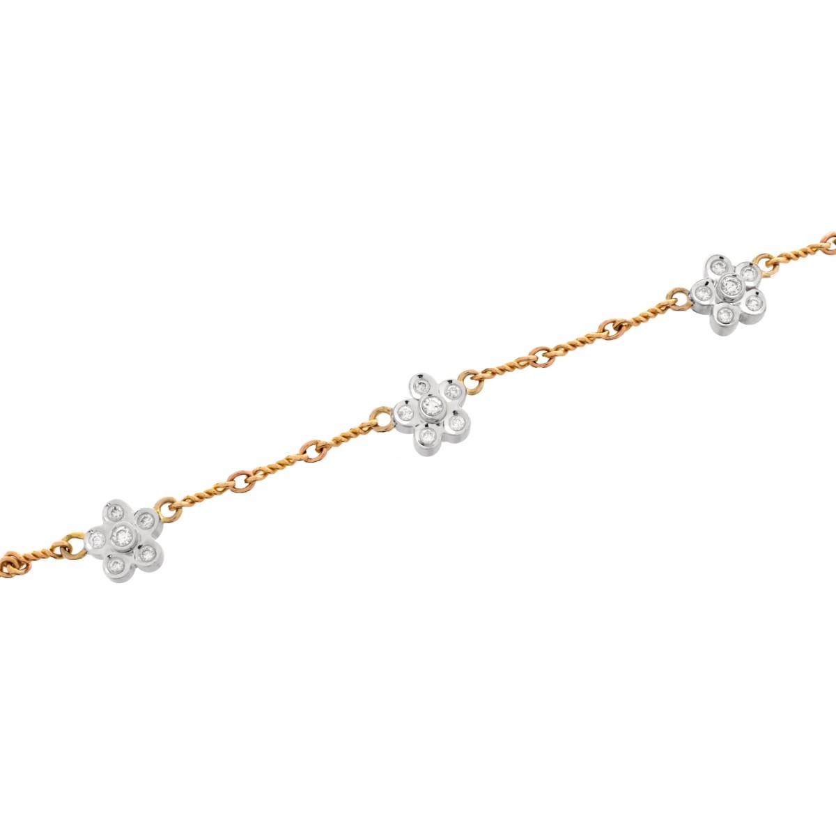 Diamond and 14K Anklet Bracelet