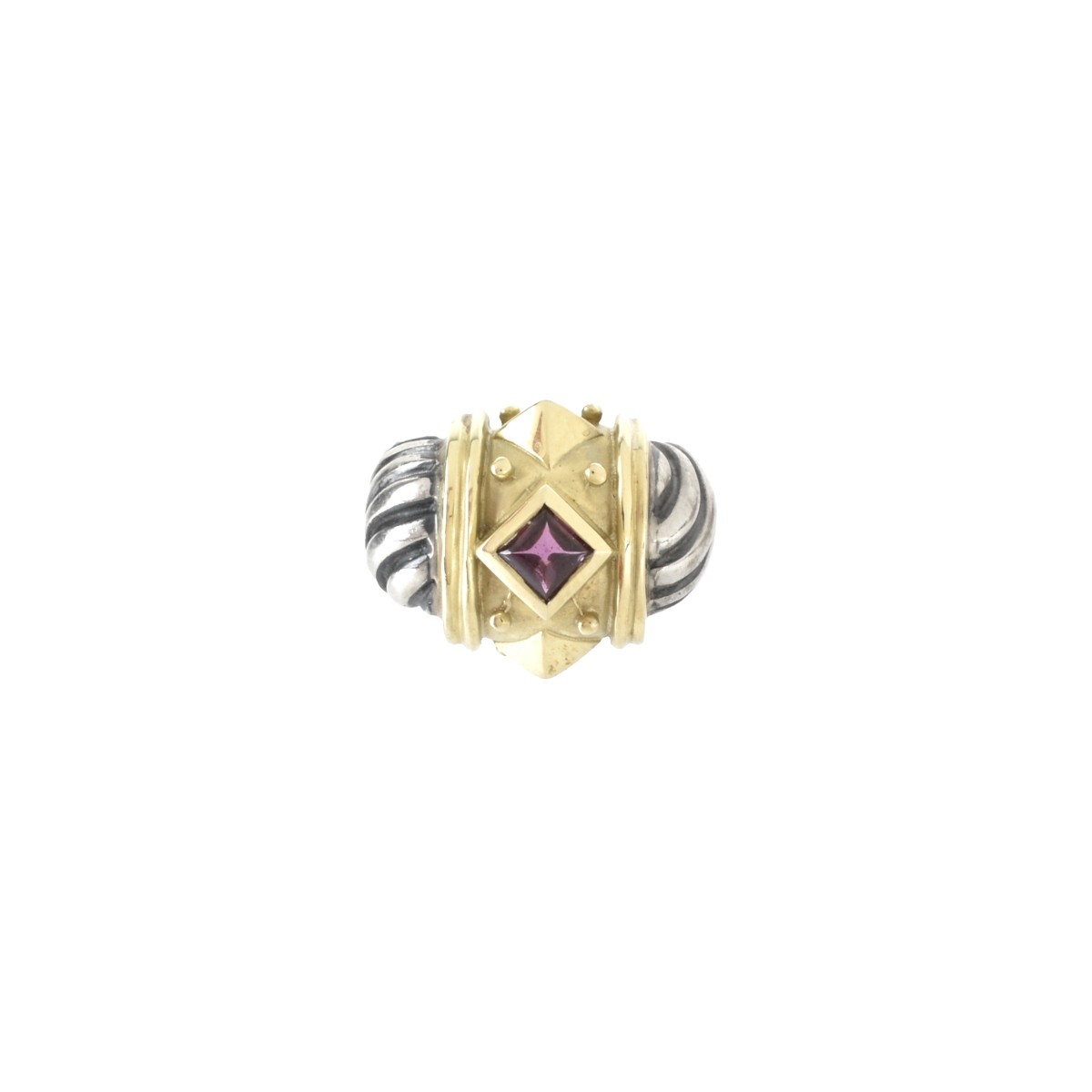 Amethyst, 14K and Sterling Ring