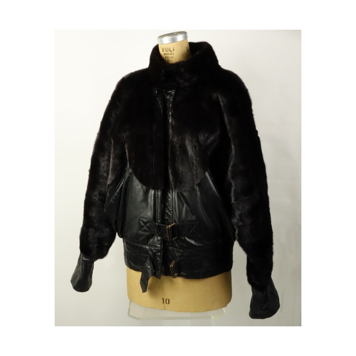 Mink and Leather Bomber Jacket