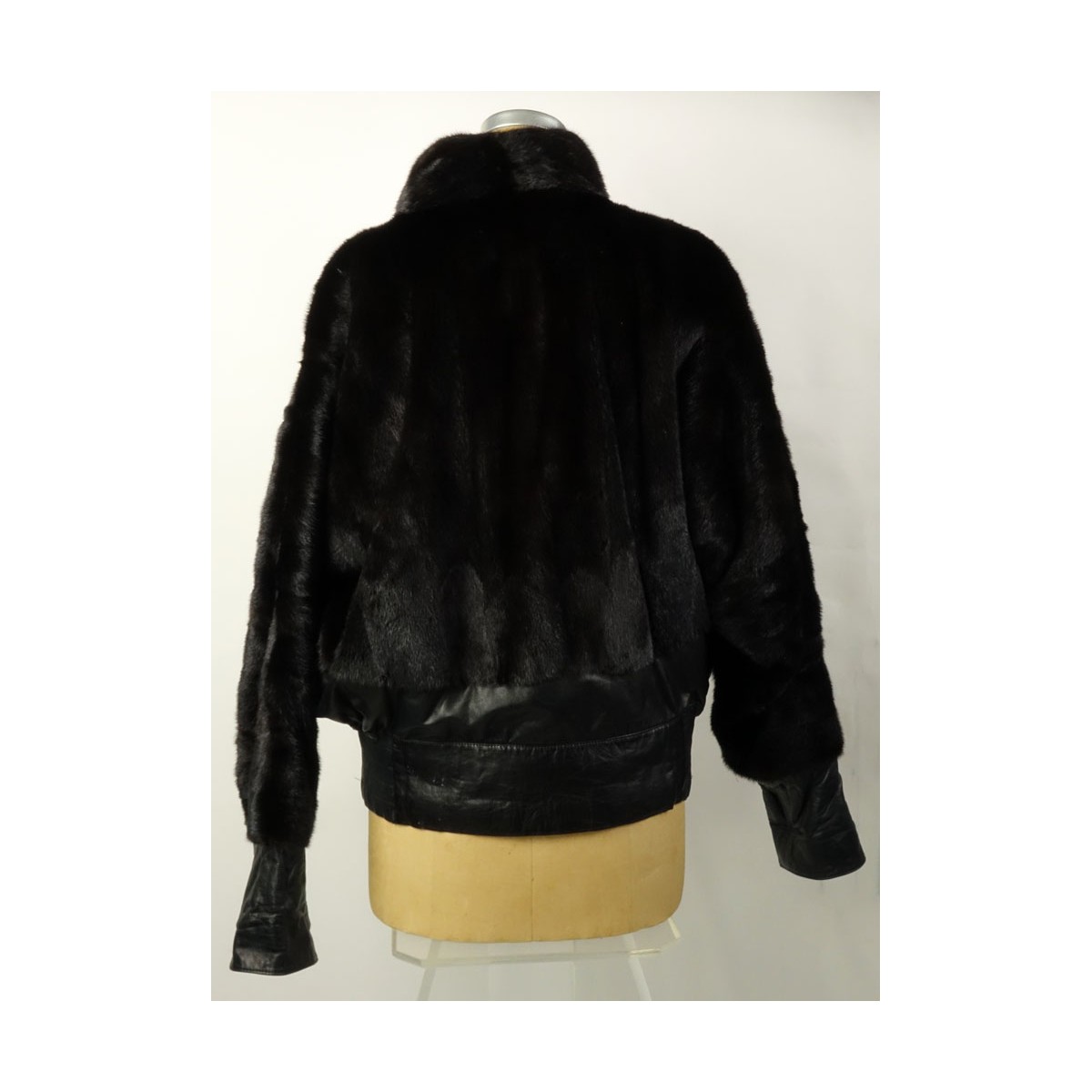 Mink and Leather Bomber Jacket