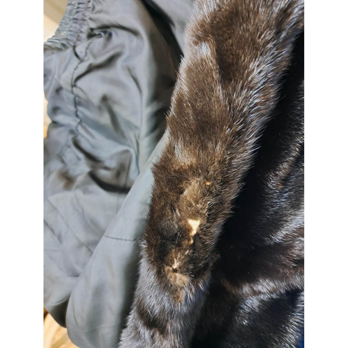 Mink and Leather Bomber Jacket