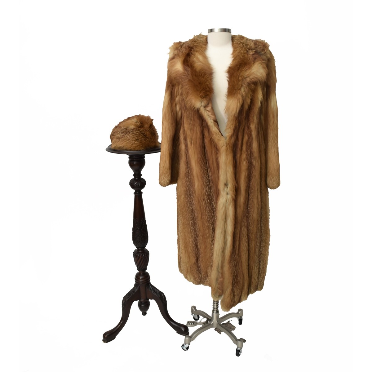 Fox Fur Coat and Matching Hat