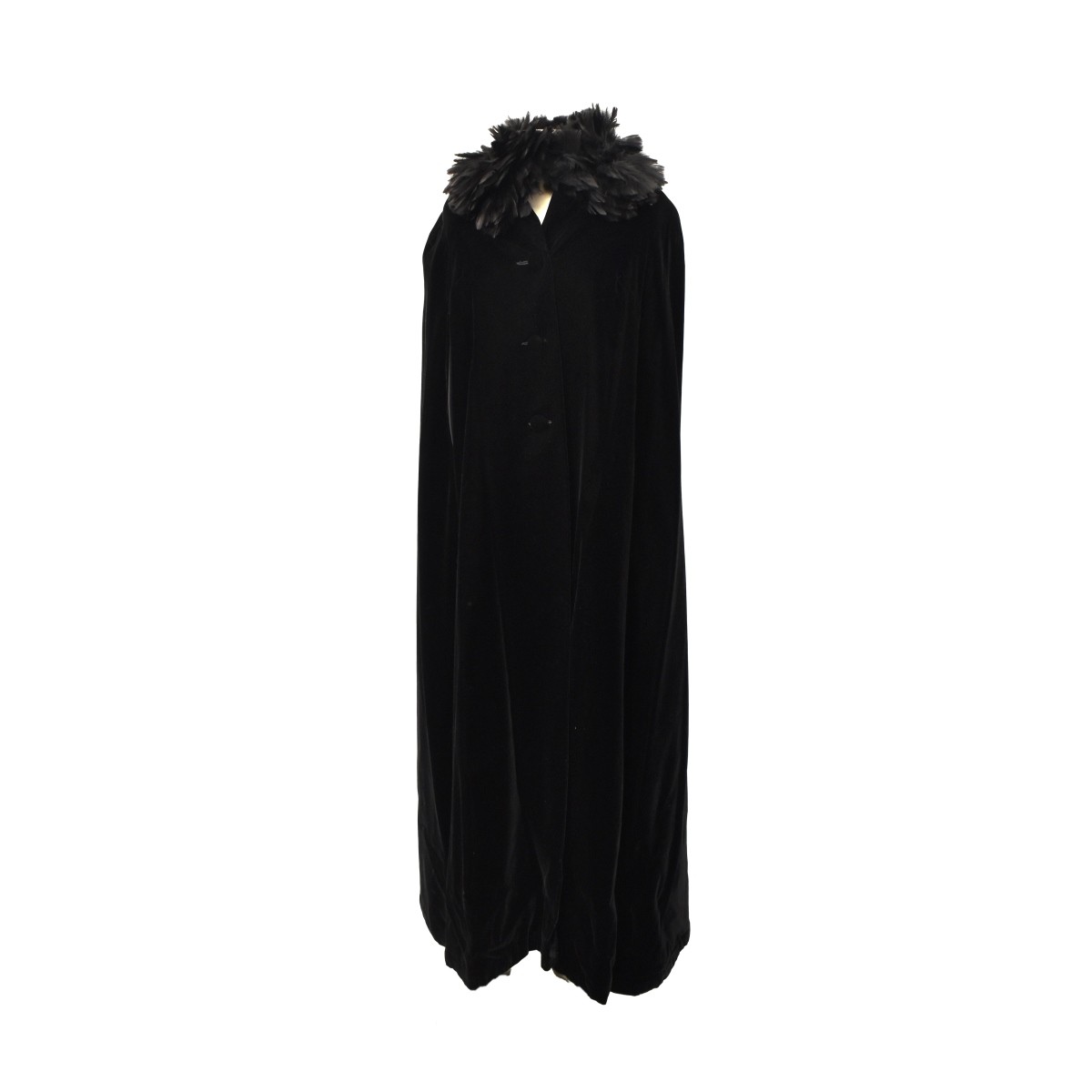 Woman's Black Velvet Evening Coat