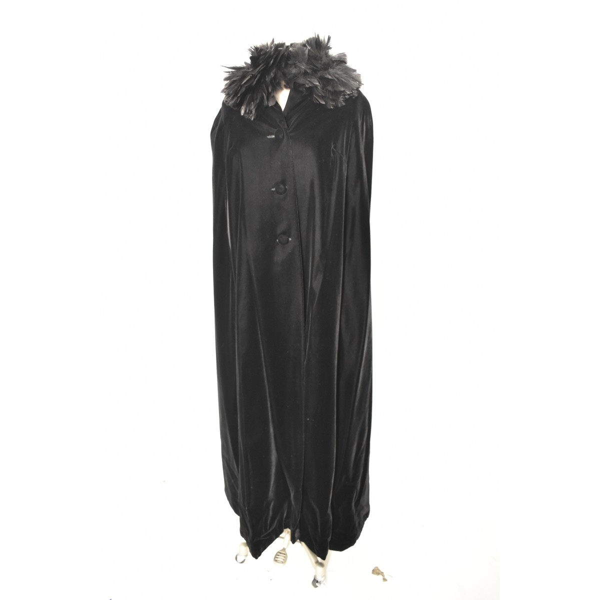 Woman's Black Velvet Evening Coat