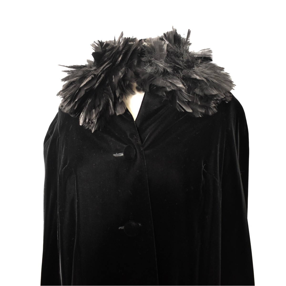 Woman's Black Velvet Evening Coat