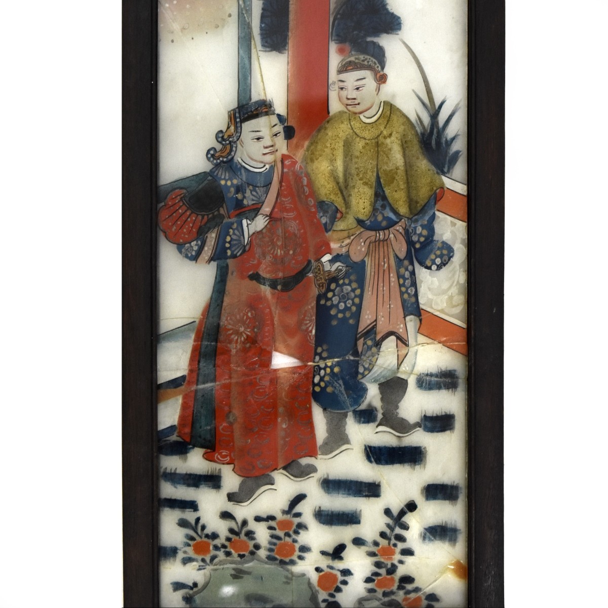 Five Antique Chinese Screens Reverse Painted