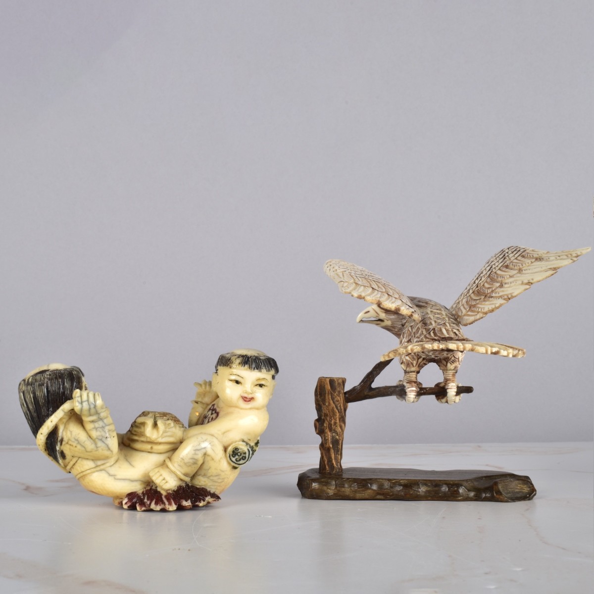 Chinese Polychrome Carved Figurines