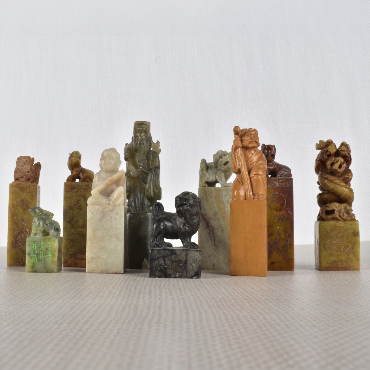 Group of Hardstone Chinese Carved Seals