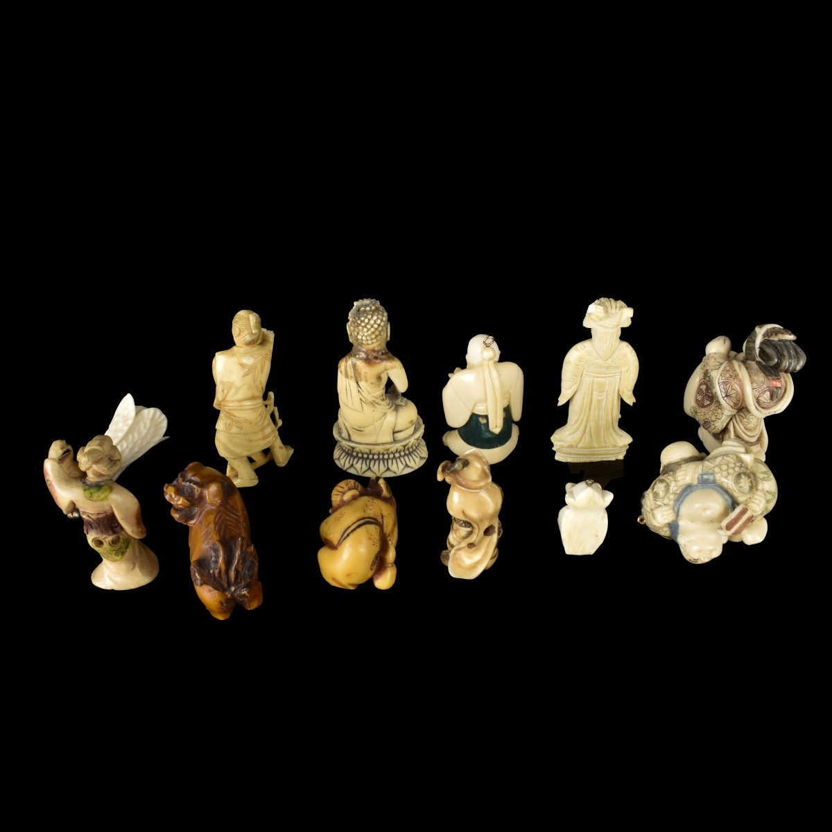 Twelve Asian Carved Figures