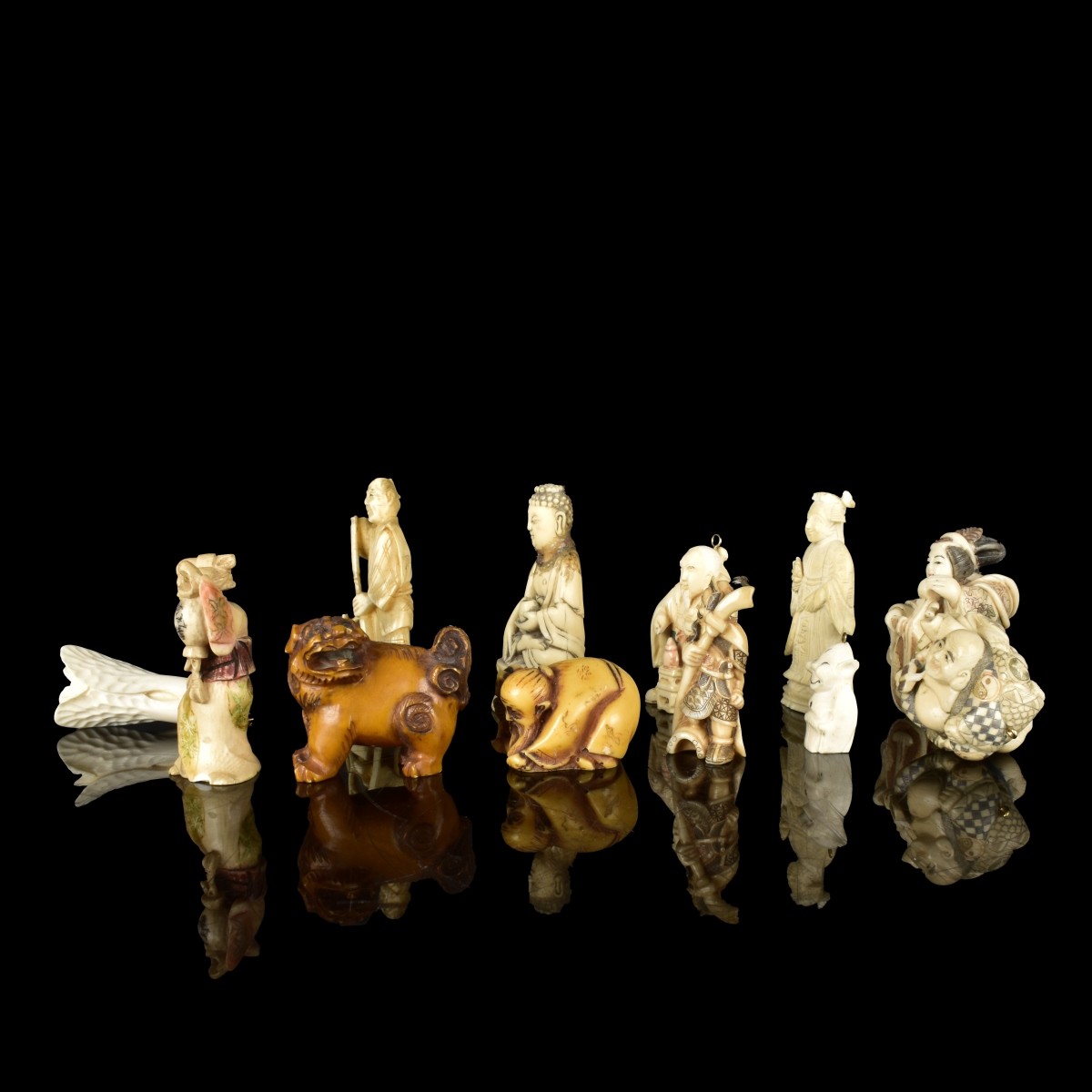 Twelve Asian Carved Figures