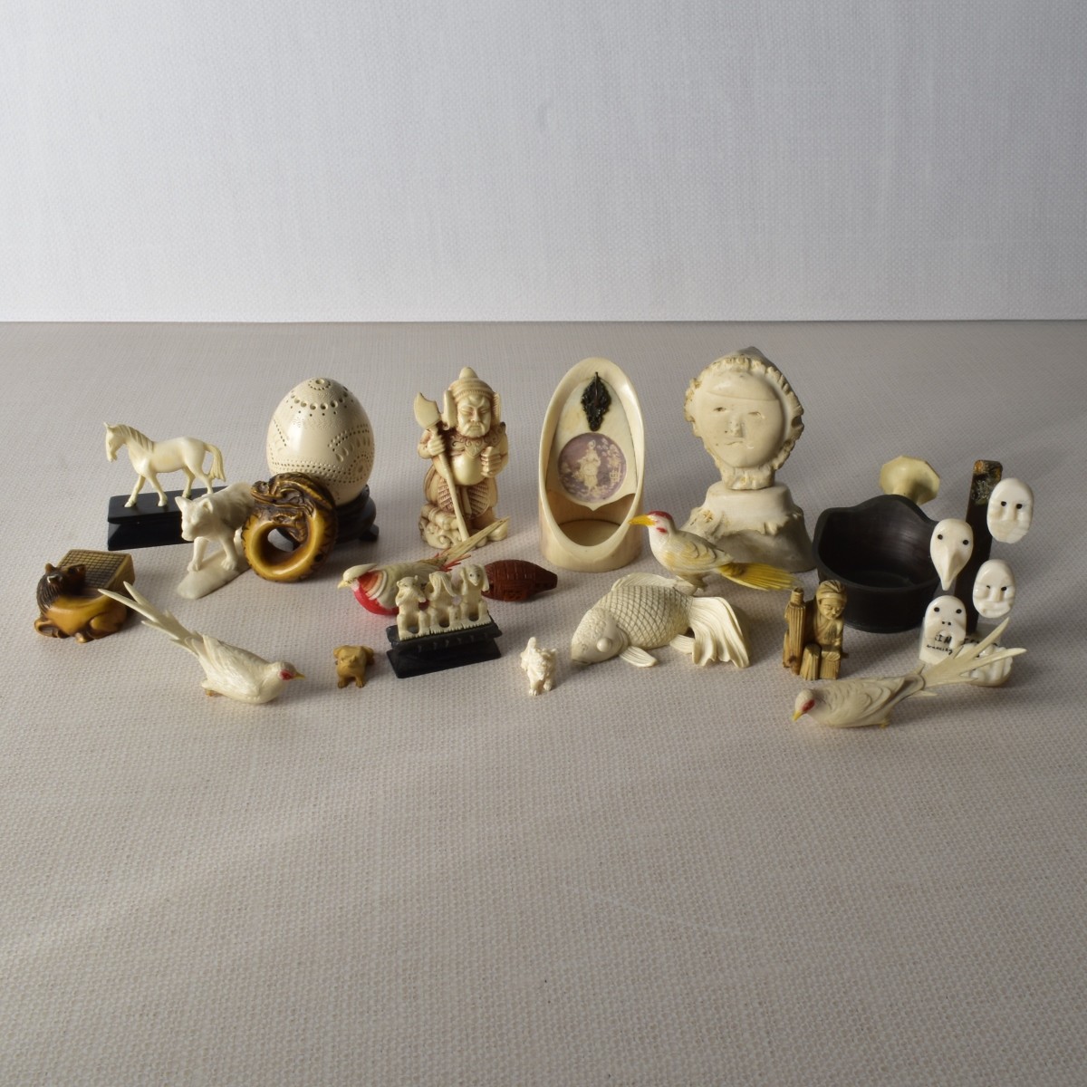 Collection of Carved Asian Figures